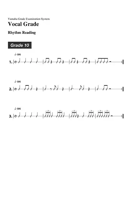 yamaha雅马哈Rhythm Reading